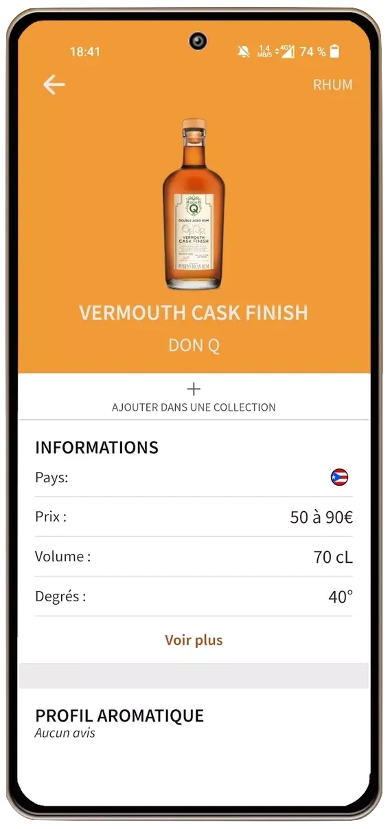 Application de spiritueux Spiritteo