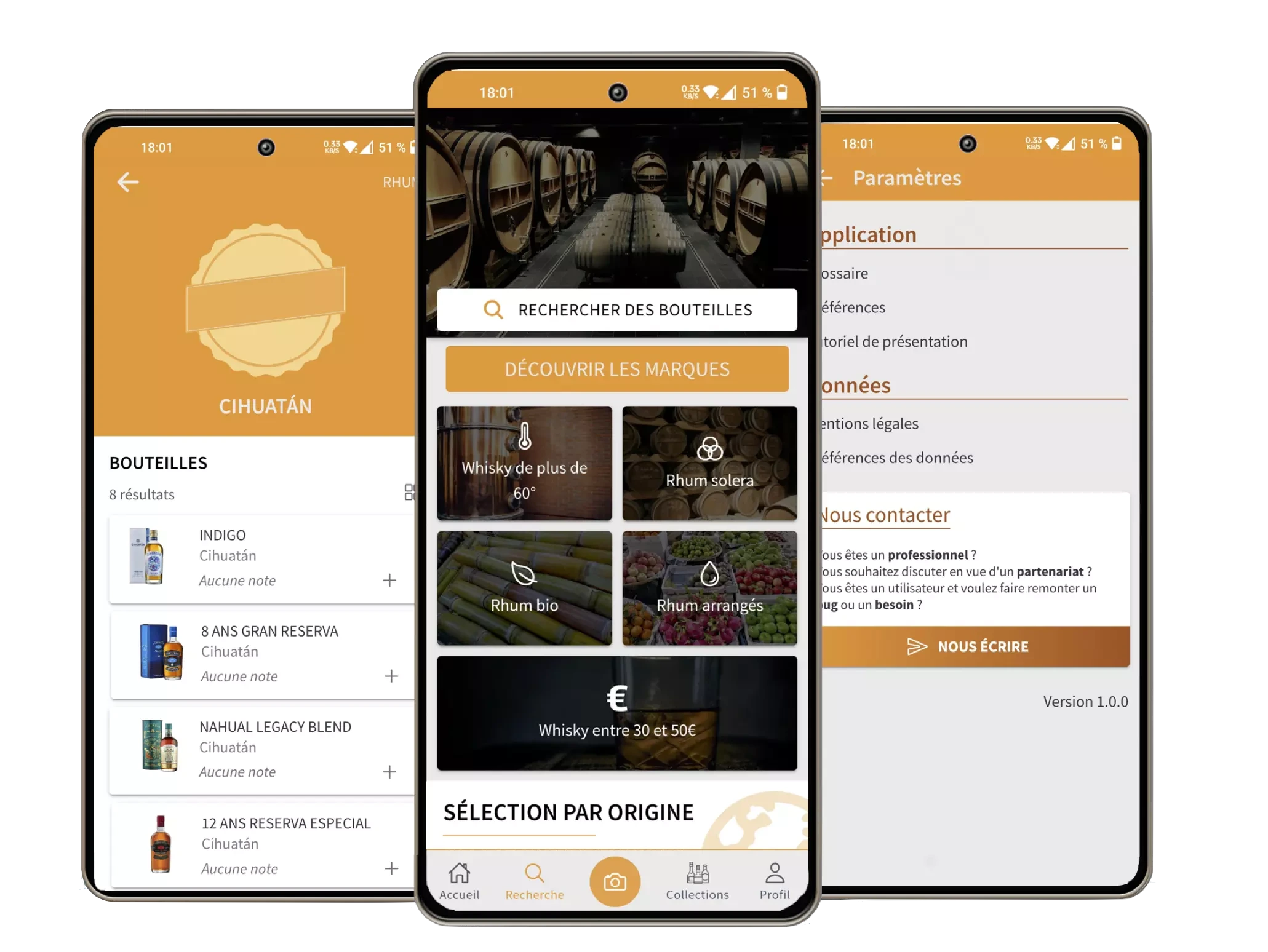 Application de spiritueux Spiritteo